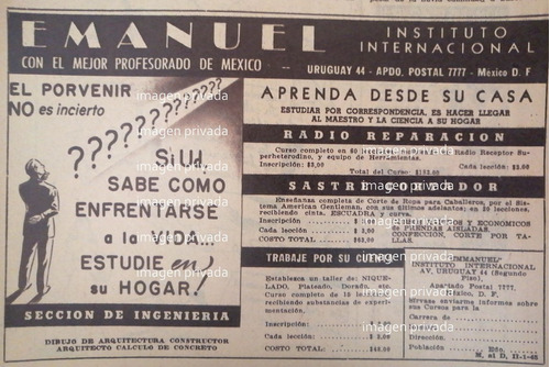 Cartel Retro Instituto Tecnico Emanuel 1945 -e21