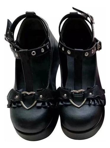 Zapatos Lolita Bowknot Dark Goth Punk Plataforma Loli Zapato