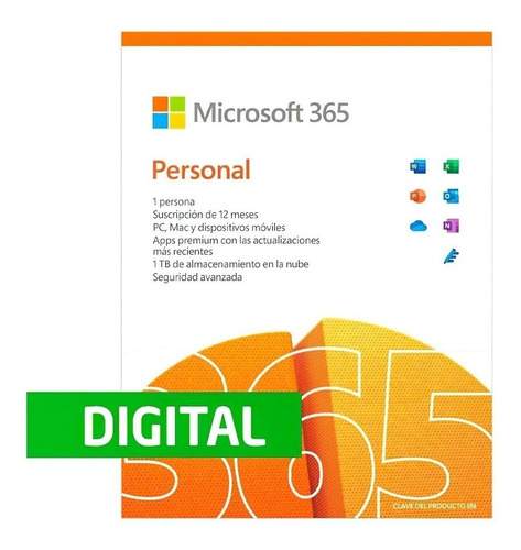 Imagen 1 de 1 de Microsoft 365 / Office 365 Personal - 5 Dispositivos 1 Año 