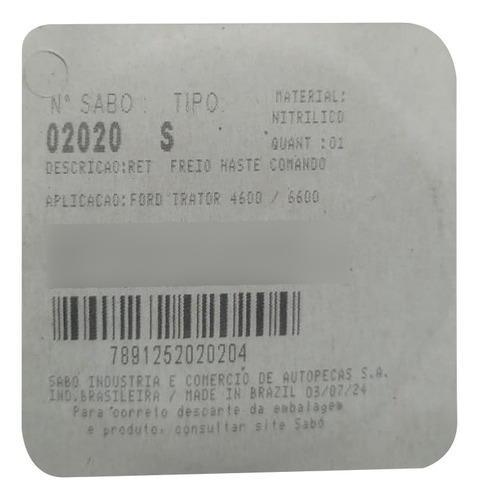 Retentor Haste Freio Compativel Trator Ford 5630/6630/7630