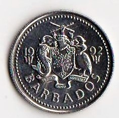 Moneda De Barbados Año 1992 Valor 10 Centavos Con Ave Aunc