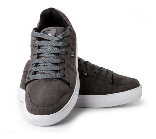 Imagen 4 de 5 de Zapatillas Skate Urbanas Cuero Gris Envio Gratis Valimited