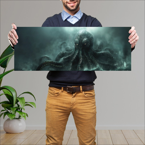 Cuadro Grande 30x80 Cm Arte Cthulhu