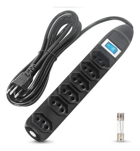comprar Filtro De Linha 6 Tomadas Régua Bivolt Fusível 2m Extensão