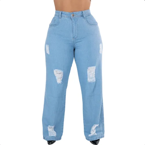 Calça Jeans ,Modelo Cos alto botão - Ouzzare - Calça Feminina