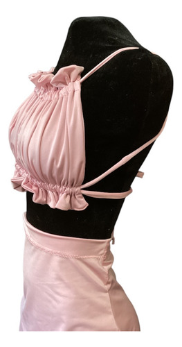 Conjunto De Licra Falda Corta Top De Tirantes Sin Espalda