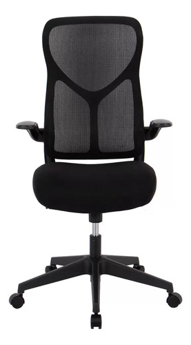 Silla Oficina Liss Alta Asiento Ergo Brazos Regulables Ofix Negro Tela