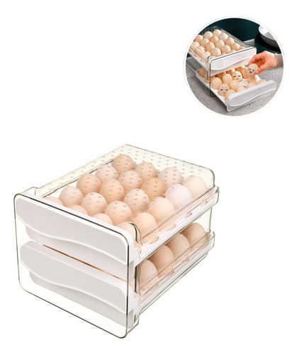 Porta Huevos 2 Niveles Para Refrigerador 40 En 1