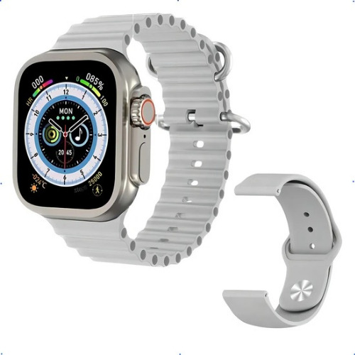 Relógio Smartwatch Inteligente Hw68 Ultra Mini 41mm Cor De Titânio Ocean Branco