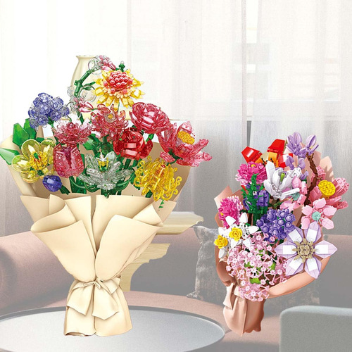 Ramo De Flores Artificiales, Bloque De Construcción 227pcs