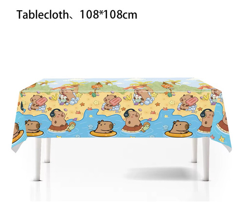 Mantel Capibara Fiesta Mantel Capybara Fiestas Capibara 1pz Multicolor Capibaras Mantel Capibara Fiestas