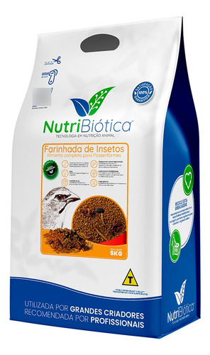 Ração Nutribiotica Bugs Farinhada De Insetos Torneio - 5kg