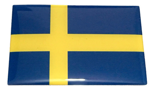 Adesivo Resinado Da Bandeira Da Suécia 9x6 Cm
