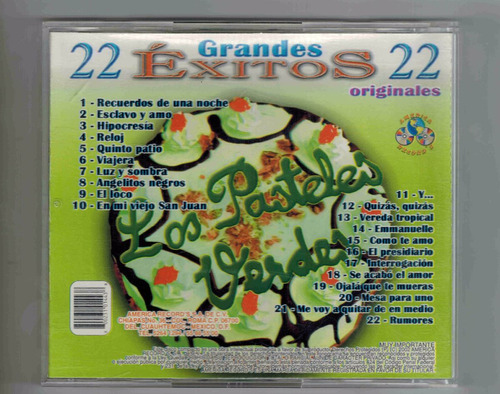 Cd Los Pasteles Verdes 22 Grandes Exitos (Usado)