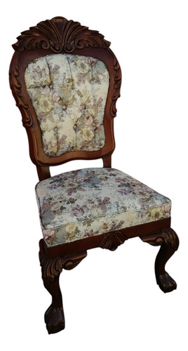 Silla De Comedor Luis Xv Modelo Sevilla Fino Elegante Arabesco Marrón Claro Marrón Claro