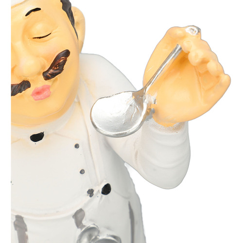 Estatueta Francesa Chef Sculpture Em Resina 3d Decorativa En
