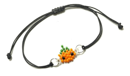 Pulsera Calabacita Anaranjada Calabaza Chaquiras Regalos 