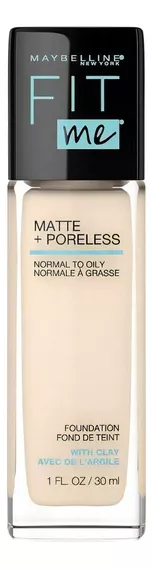 Base Líquida Maybelline Fit Me Matte + Poreless Fps 22 30ml Tono 110 Porcelain