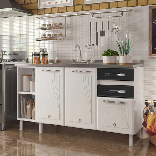 Balcãotelasul Telasul Aço - Branco Com Preto