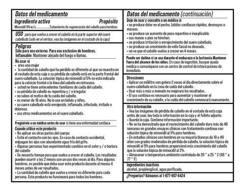 Imagen 3 de 5 de Minoxidil 5% + Shampoo C/ Minoxidil 2% & Trioxidil 236 Ml
