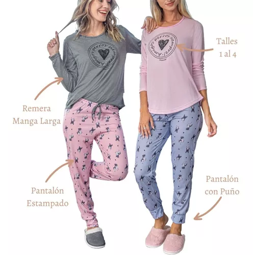 Pijamas Mujer Invierno Susurro Pantalón Pijama Algodón 3204