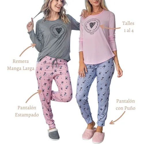 Pijamas Mujer Invierno Susurro Pantalón Pijama Algodón 3204