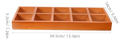 Bandeja De Almacenamiento De Madera Con Compartimentos