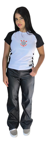 Camiseta Do Corinthians Feminina Baby Look 25/26