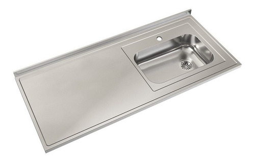 Mesada Cocina Acero Inox Johnson 1,40 Bacha Zz52/1 * Color Plateado