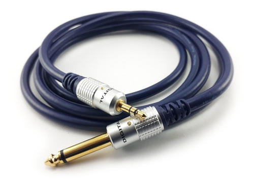 Cable De Audio Plug 3.5mm A Plug 1/4 Ts Mono 6,35mm 3.6mt