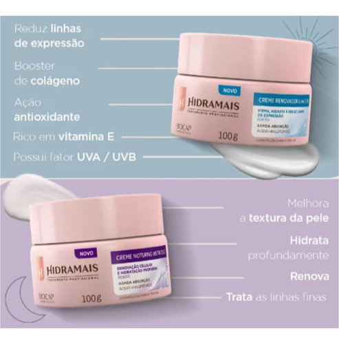 Creme Facial Dia E Noite+agua Micelar 6/1+sabonete Hidramais