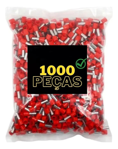 Kit 1000pçs Terminais Tubular Ilhós 10mm Simples