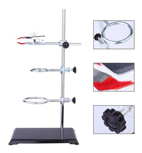 Imagen 5 de 8 de Base De Laboratorio Soporte De Retorta Para Petaca Abrazader