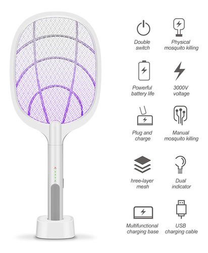 Raqueta Eléctrica De Insectos, Mosquito Asesino, Mosca De La