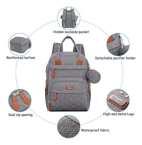 Mochila Para Pañales Wv Welavila On-the-move Con Cambiador