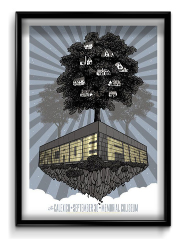 Cuadro Arcade Fire Poster Show  20x30 (marco+lámina+vidrio)