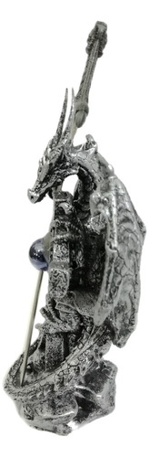 4 Figuras De Dragon Medieval Con Espada De Acero Inoxidable