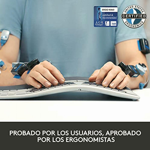Logitech - Ergo K860 Teclado Inalámbrico Multidispositivo