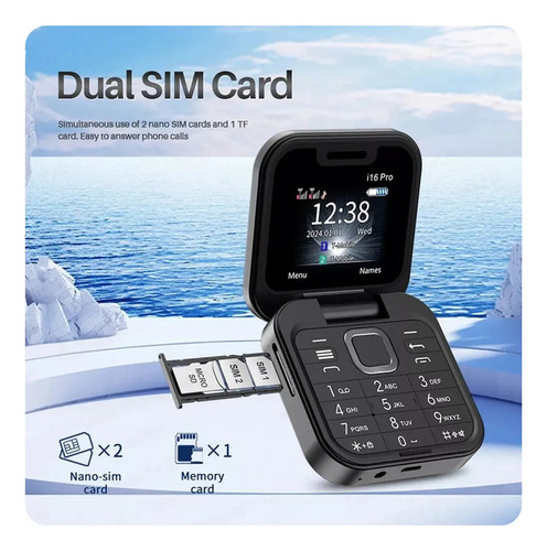 . Teléfono Móvil 2g Con Tapa No Inteligente I16 Pro Dual Sim