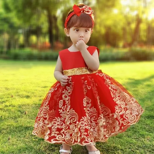 Vestido Rojo Ni a Para Fiesta Hermoso Cuotas sin inter s