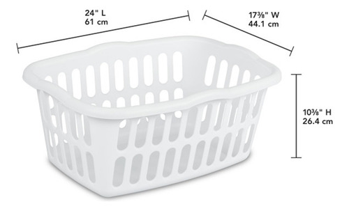 Cesta Rectangular Blanca Para Lavandería 12 Unidades 1.5 Bus