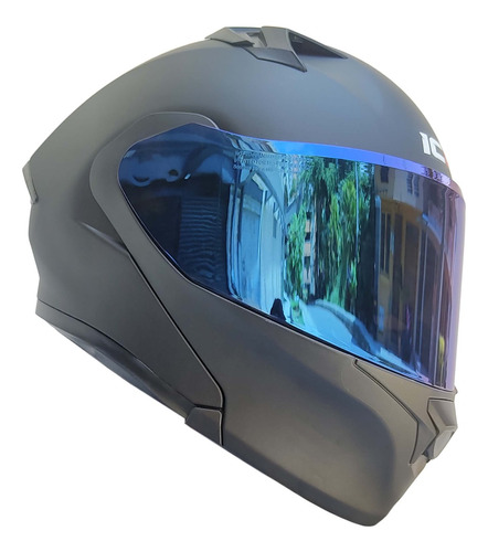 Casco Abatible Ich Certificado. Visor Azul Y Transparente