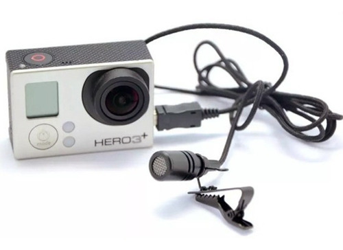 Gopro Microfone Hero 4 3+ 3 Mini Usb Lapela Profissional Top