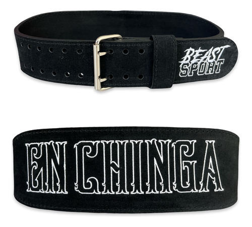 Cinto Gym Faja Gimnasio Beast Sport En Chinga Gamuza Negra