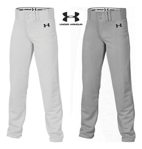 Pantalón De Beisbol Under Armor Niños S M L  Blanco Y Gris