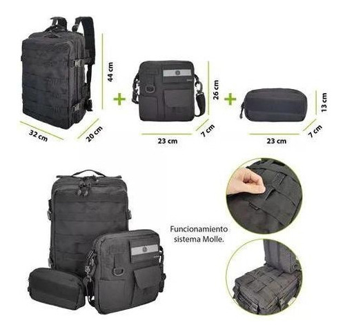 Mochila Kossok Rappel - Gran Capacidad - Viaje - Reforz