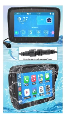 Navegador Gps Moto Carplay Android Auto Xmax250 Preto América Do Sul