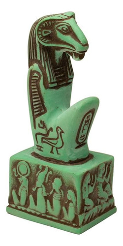 Estatua De Khnum Verde Deidad Antiguo Egipto Dios Egipci