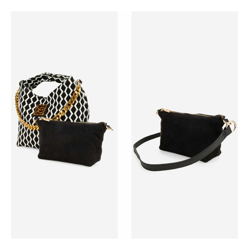 Bolsa Hobo 2 En 1 Cloe Dokoni Mediano Color Negro
