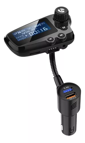 Transmisor FM Bluetooth para coche, adaptador Bluetooth inalámbrico con  llamadas manos libres y pantalla LCD de 1,44, reproductor de música